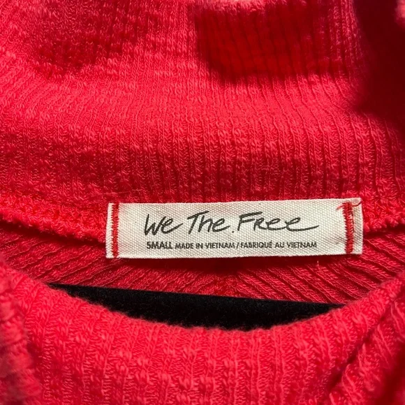 Free People We The Free Knit Casey Mock Neck Sweater Tunic Top Sz S Boho Spring - Picture 2 of 7